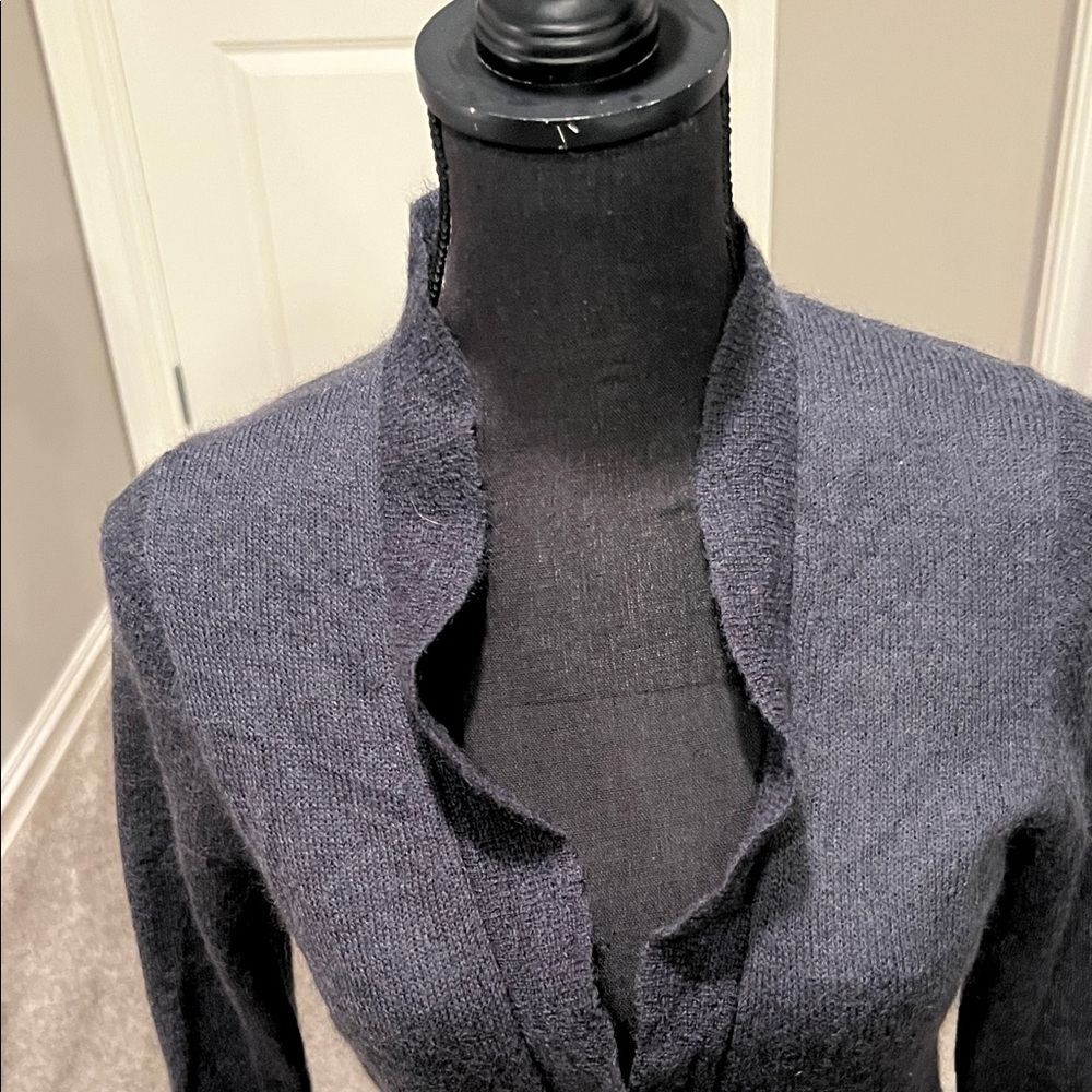 J. Crew Women's Dark Navy Button-Up Cardigan - Picture 4 of 7